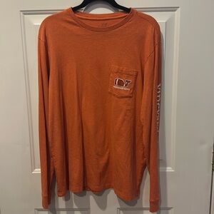 Vineyard Vines Soft long sleeve Football Burnt Orange in Color Size Medium